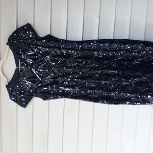NWT Lyman by frank lyman dress velvet sequined navy blue